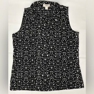 LOFT Monochrome Geometric Sleeveless Blouse